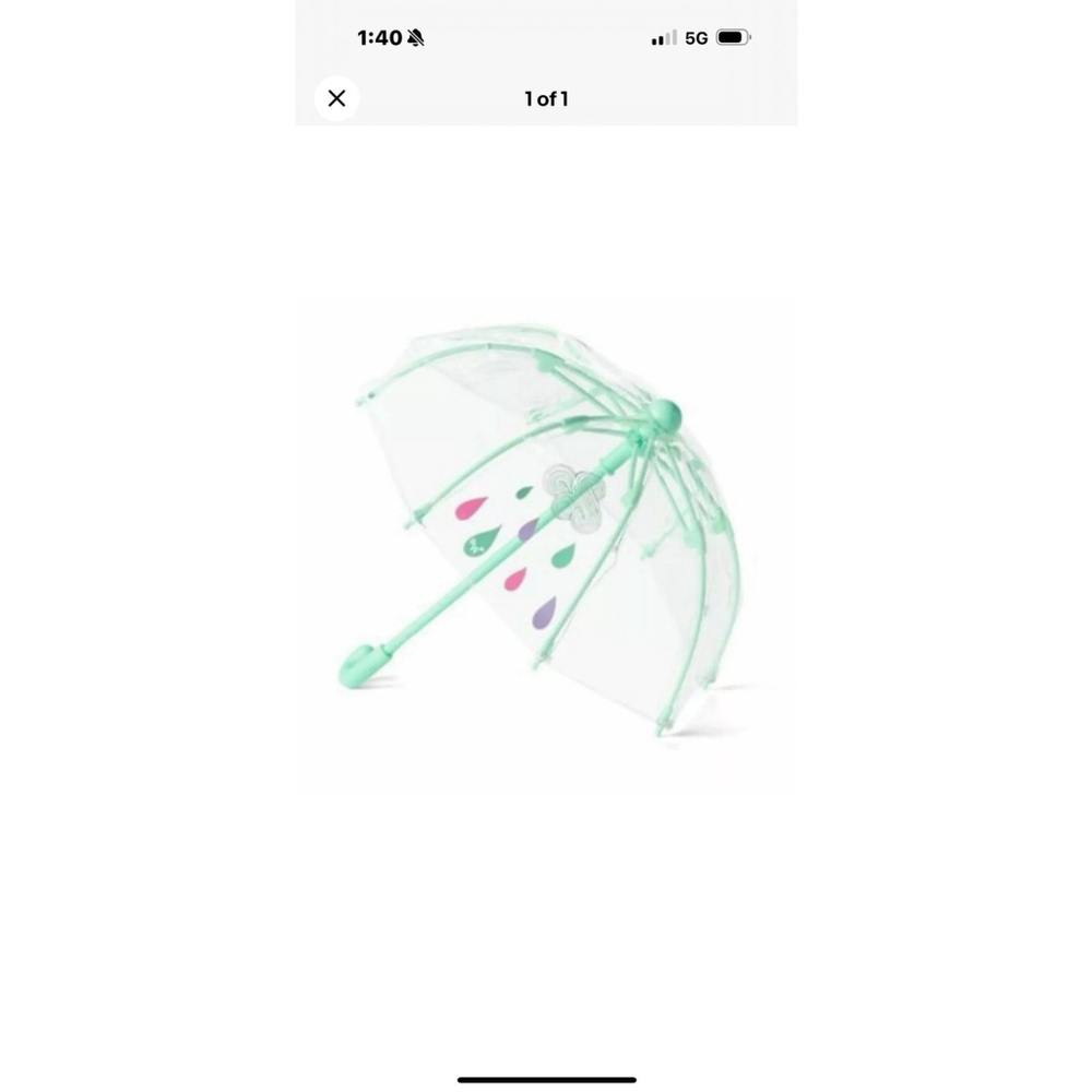 American Girl Doll Clear Umbrella WellieWishers Rainy Day Rain Authentic EUC